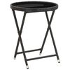 vidaXL 5 Piece Garden Bistro Set Poly Rattan and Tempered Glass Black