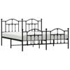 vidaXL Metal Bed Frame without Mattress with Footboard Black 183x213cm