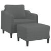 vidaXL Sofa Chair with Footstool Dark Grey 60 cm Fabric