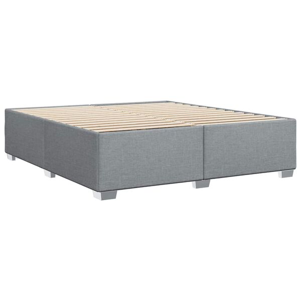 vidaXL Bed Frame without Mattress Light Grey King Fabric
