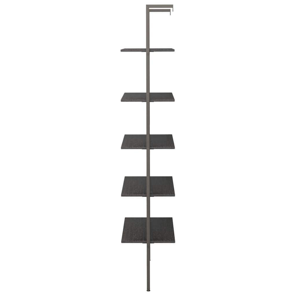 vidaXL 5-Tier Leaning Shelf Black 64x35x185 cm