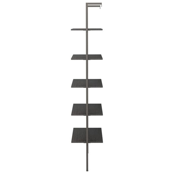 vidaXL 5-Tier Leaning Shelf Black 64x35x185 cm
