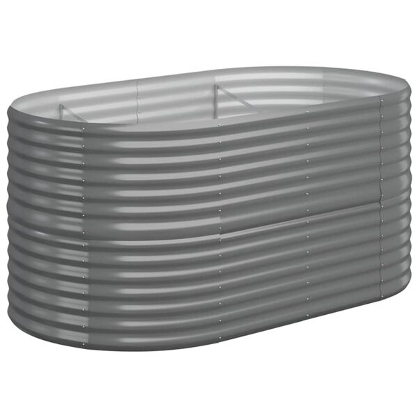 vidaXL Garden Raised Bed Powder-coated Steel 152x80x68 cm Grey