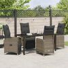vidaXL Garden Dining Set with Cushion 5 pcs Grey Poly Rattan