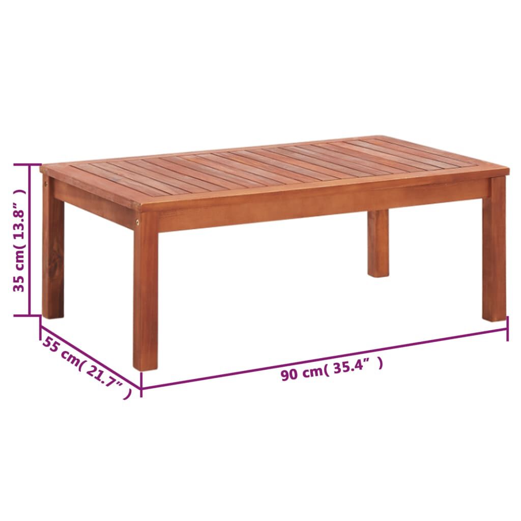 vidaXL 4 Piece Garden Lounge Set Solid Acacia Wood