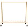 vidaXL Clothes Rack with Shelves and Wheels 106x34x106.5 cm Bamboo