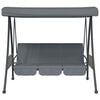 vidaXL Garden Swing Bench with Adjustable Canopy Dark Grey Steel