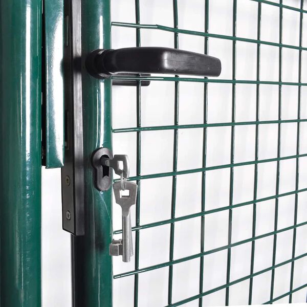 vidaXL Single Door Fence Gate 100x100 cm Powder-Coated Steel