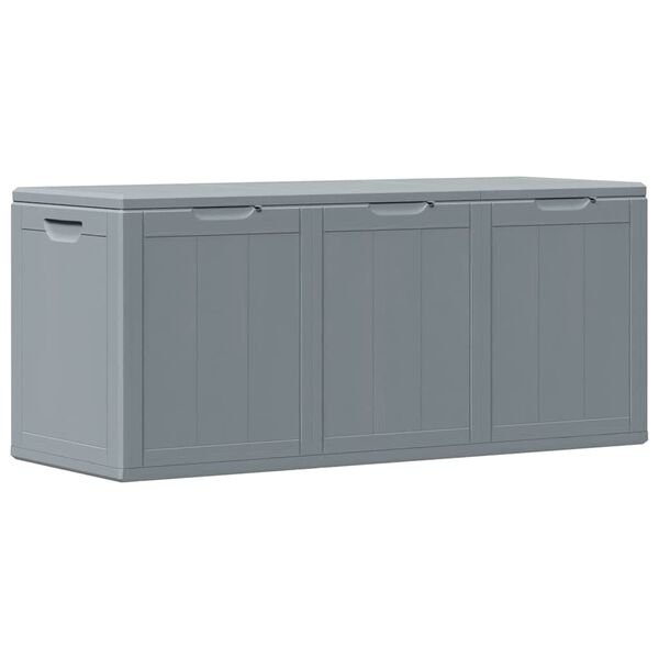 vidaXL Garden Storage Box 270L Grey PP Wood Look