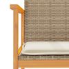 vidaXL Garden Chairs with Cushions 2 pcs Beige Poly Rattan&Solid Wood