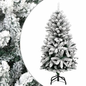 vidaXL Artificial Hinged Christmas Tree with Flocked Snow 150 cm