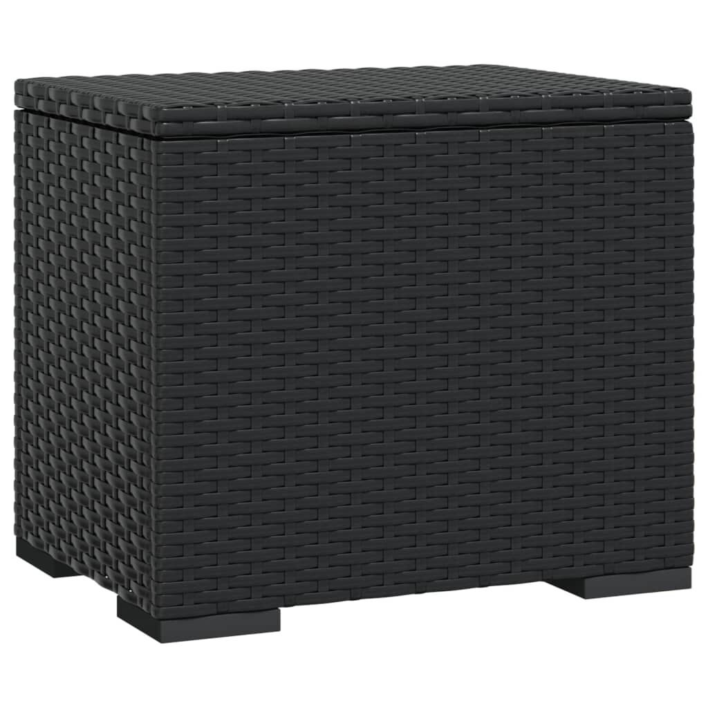 vidaXL Ottoman with Cushion Black 40x30x40 cm Poly Rattan