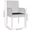 vidaXL 5 Piece Garden Dining Set with Cushions Black and Grey Poly Rattan