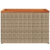 vidaXL Garden Side Tables 2pcs Beige 55x34x37cm Poly Rattan Solid Wood