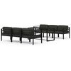 vidaXL 7 Piece Garden Lounge Set with Cushions Aluminium Anthracite