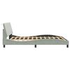 vidaXL Bed Frame with LED without Mattress "Hanko" Light Grey 152x203 cm Velvet