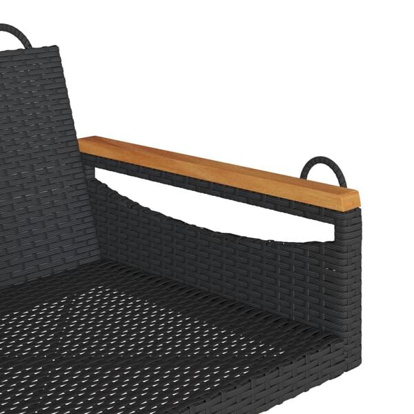 vidaXL Swing Bench Black 63x62x40 cm Poly Rattan