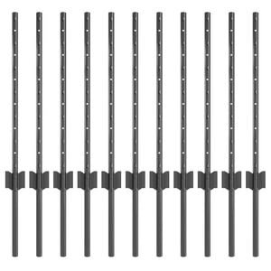 vidaXL Fence Post 11 pcs Grey 60 cm Steel