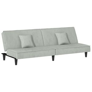 vidaXL Sofa Bed Light Grey Velvet