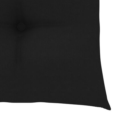 vidaXL Garden Chairs 2 pcs with Black Cushions Solid Teak Wood