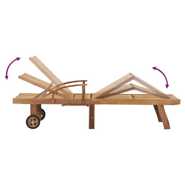 vidaXL Sun Lounger Solid Teak Wood