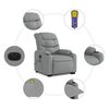 vidaXL Electric Stand up Massage Recliner Chair Light Grey Fabric