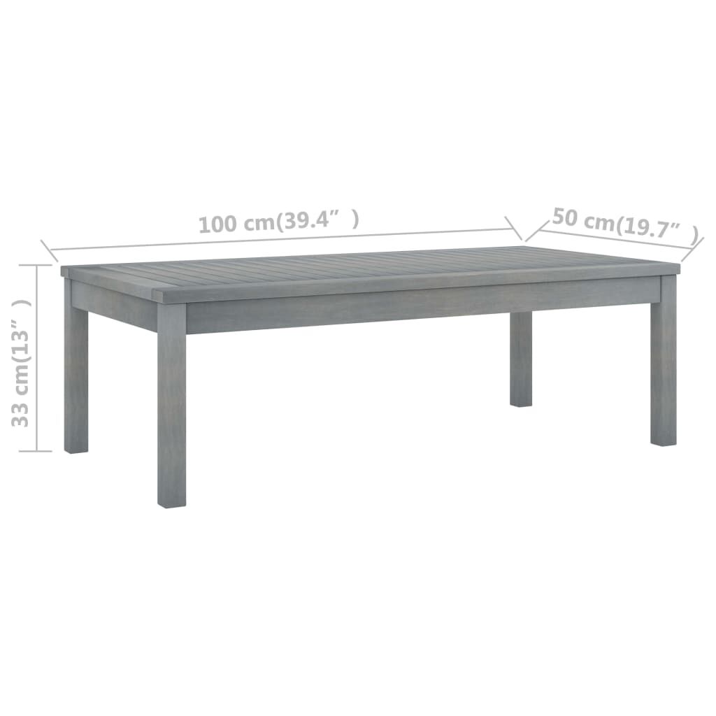 vidaXL 3 Piece Garden Lounge Set with Cushion Solid Acacia Wood Grey