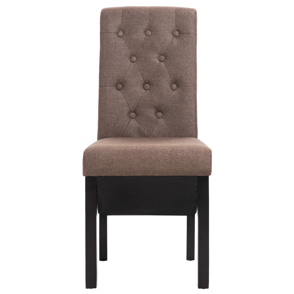 vidaXL Dining Chairs 2 pcs Brown Fabric