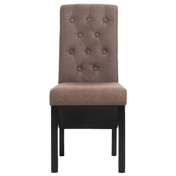 vidaXL Dining Chairs 2 pcs Brown Fabric