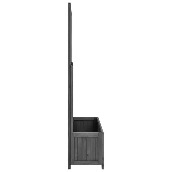 vidaXL Garden Trellis Planter Black 70x30x135 cm Solid Firwood