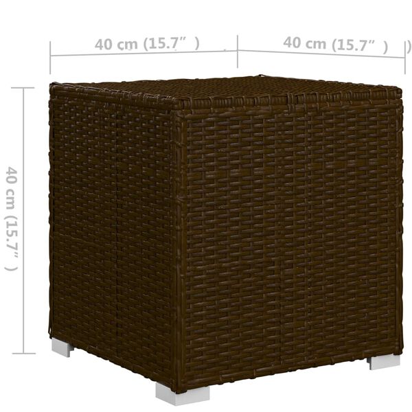 vidaXL 3 Piece Garden Sun Loungers with Tea Table Poly Rattan Brown