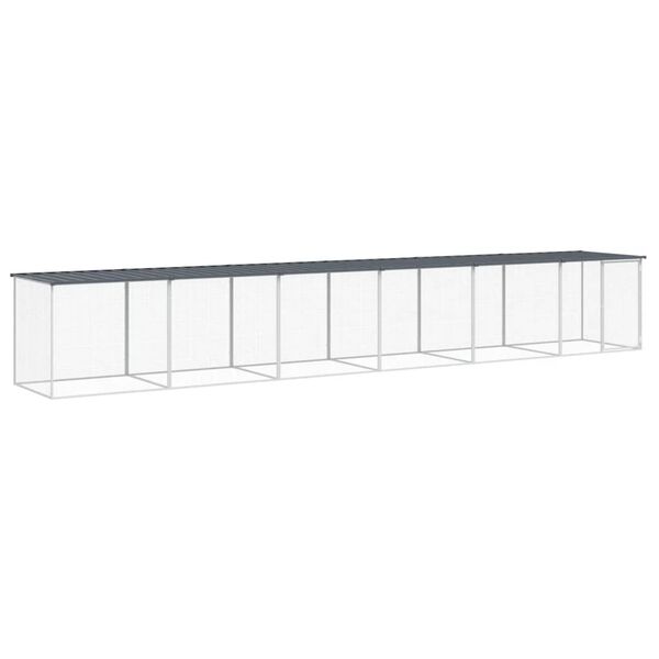 vidaXL Chicken Cage with Roof Anthracite 603x98x90 cm Galvanised Steel