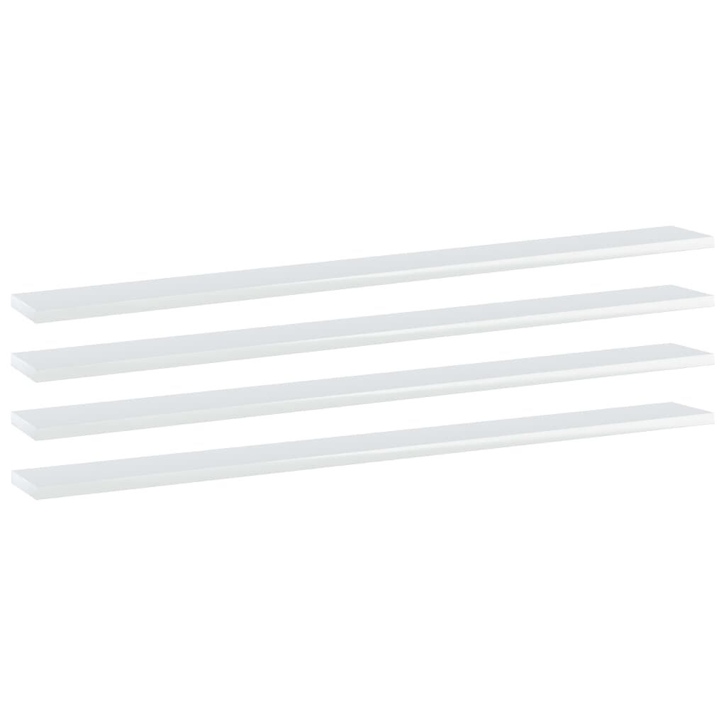 vidaXL Bookshelf Boards 4 pcs High Gloss White 100x10x1.5 cm Engineered Wood