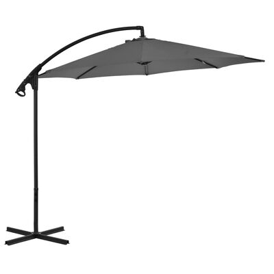 vidaXL Cantilever Garden Parasol with Steel Pole 300 cm Anthracite