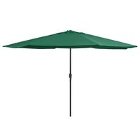 vidaXL Outdoor Parasol with Metal Pole 390 cm Green