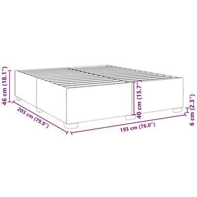 vidaXL Bed Frame without Mattress Light Grey King Velvet