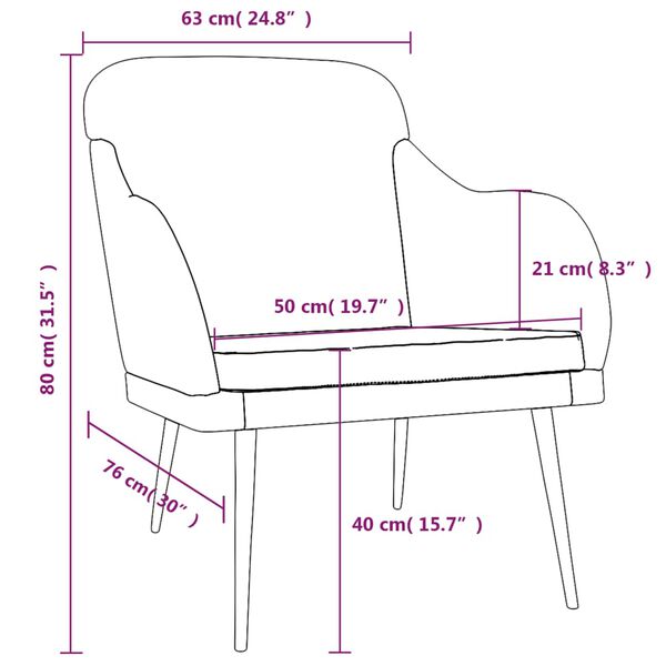 vidaXL Armchair Light Grey 63x76x80 cm Velvet