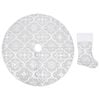 vidaXL Christmas Tree Skirt | White | Polyester | 90 cm diameter | Foldable