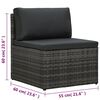 vidaXL 5 Piece Garden Lounge Set with Cushions Poly Rattan Grey