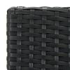 vidaXL Garden Bar Stools with Cushions 4 pcs Black Poly Rattan