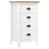 vidaXL Sideboard Hill White 46x35x80 cm Solid Pine Wood