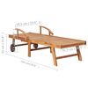 vidaXL Sun Loungers 2 pcs with Red Cushion Solid Teak Wood