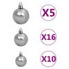 vidaXL Artificial Pre-lit Christmas Tree with Ball Set White 210 cm PVC