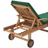 vidaXL Sun Loungers with Cushions 2 pcs Solid Teak Wood Green
