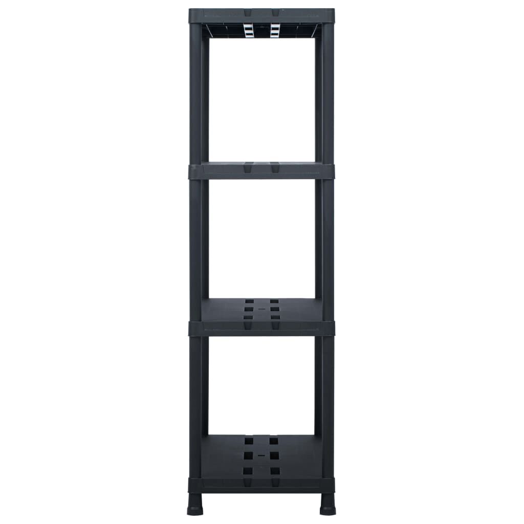 vidaXL Storage Shelf Racks 2 pcs Black 220 kg 90x40x138 cm Plastic