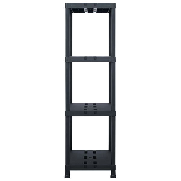 vidaXL Storage Shelf Racks 2 pcs Black 220 kg 90x40x138 cm Plastic