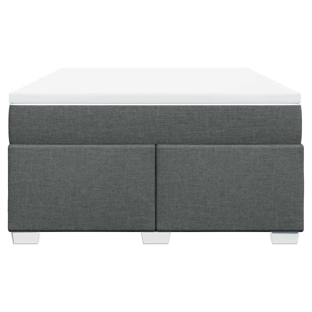 vidaXL Box Spring Bed with Mattress Dark Grey Full Fabric