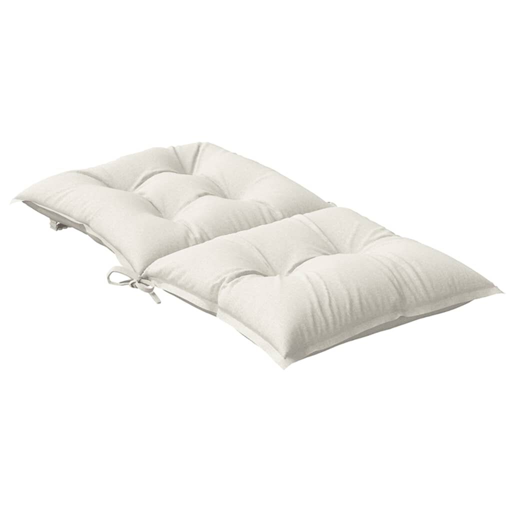 vidaXL Lowback Chair Cushions 4 pcs Melange Cream 100x50x7 cm Fabric
