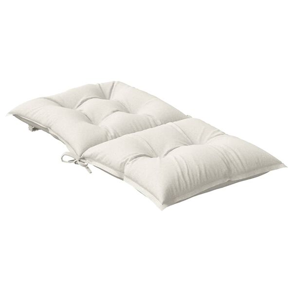 vidaXL Lowback Chair Cushions 4 pcs Melange Cream 100x50x7 cm Fabric