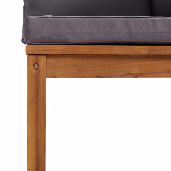 vidaXL 2 Piece Sofa Set with Dark Grey Cushions Solid Acacia Wood